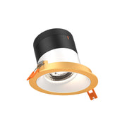 DALS Lighting - RC04-CC-60-SLWH-TGD - 4in Modular Downlight, 5CCT, 60 degree Beam Angle, Slope Ceiling, White, Gold Trim