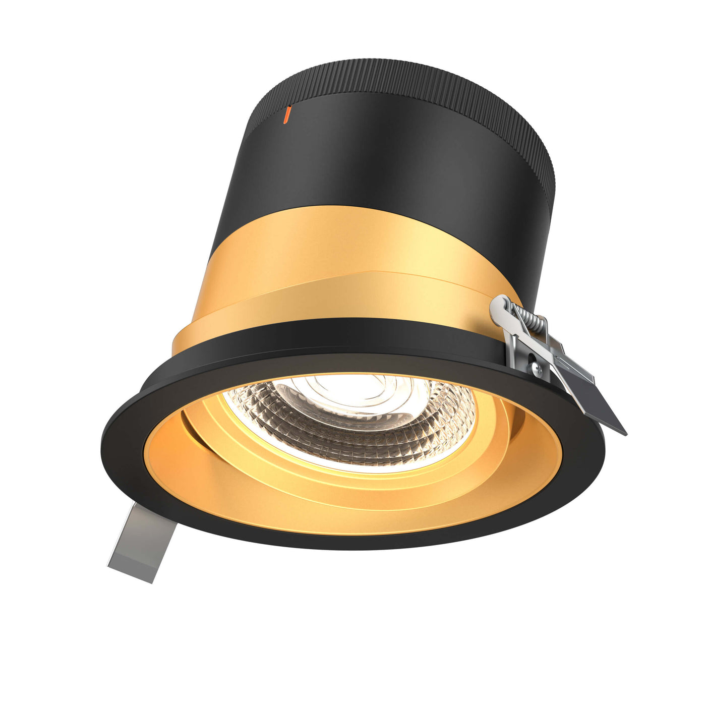 DALS Lighting - RC06-CC-20-GMBGD-TBK - 6in Modular Downlight, 5CCT, 20 degree Beam Angle, Gimbal Reflector, Gold, Black trim