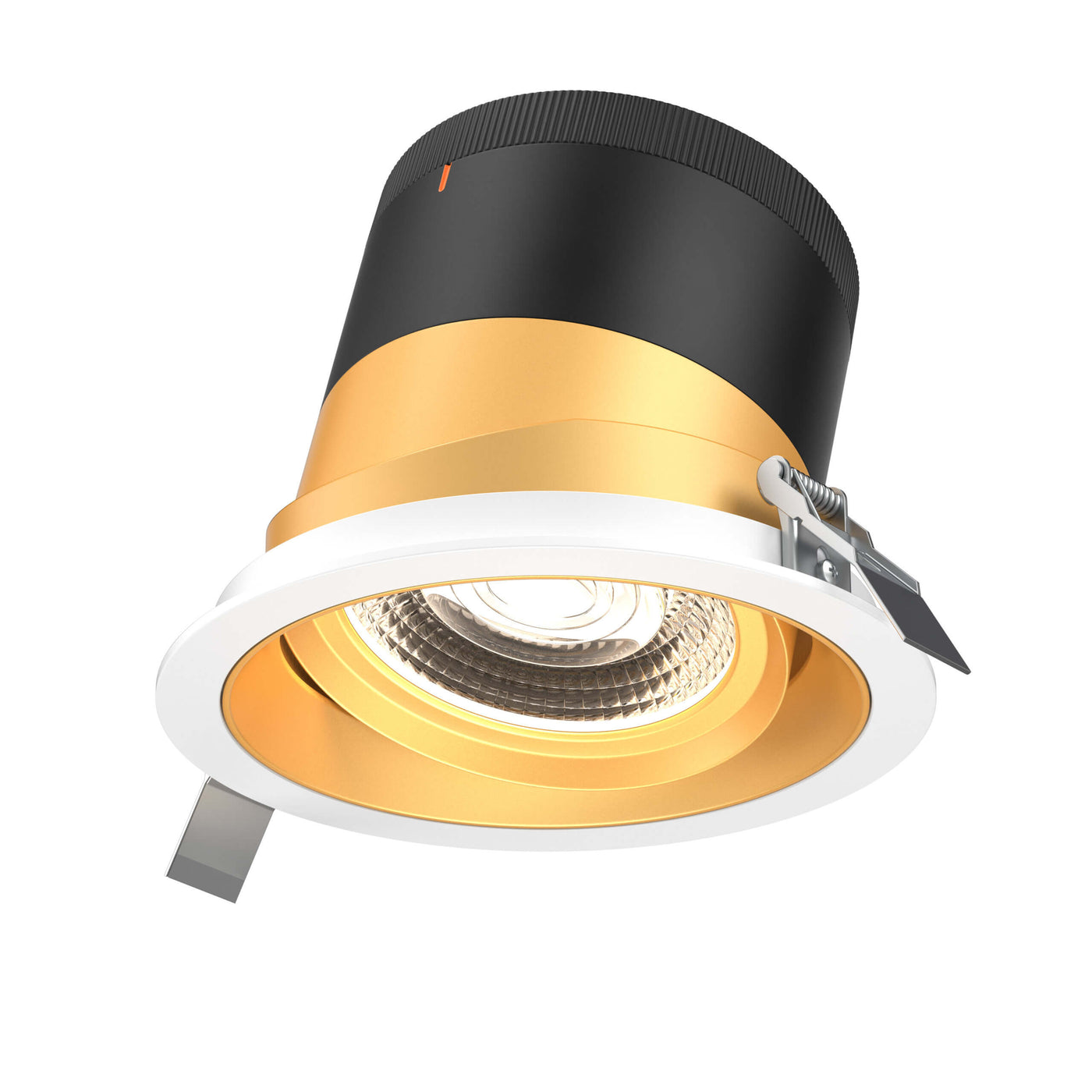 DALS Lighting - RC06-CC-20-GMBGD-TWH - 6in Modular Downlight, 5CCT, 20 degree Beam Angle, Gimbal Reflector, Gold, White trim