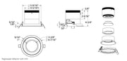 DALS Lighting - RC06-CC-20-RGAZ-TWH - 6in Modular Downlight, 5CCT, 20 degree Beam Angle, Regressed, Alzak, White Trim