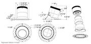 DALS Lighting - RC06-CC-35-SLWH-TL - 6in Modular Downlight, 5CCT, 35 degree Beam Angle, Slope Ceiling, White,Trimless