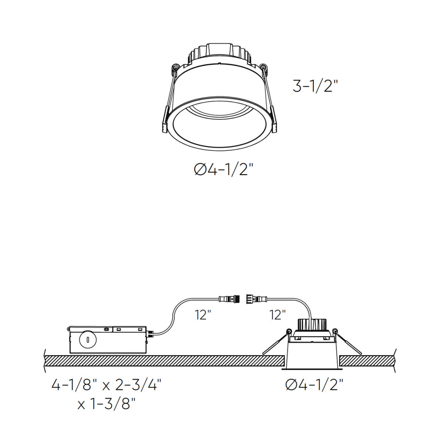 DALS Lighting - 4 Inch Round Indoor/Outdoor Regressed Gimbal Down Light - SKU RGM4-CC-BK