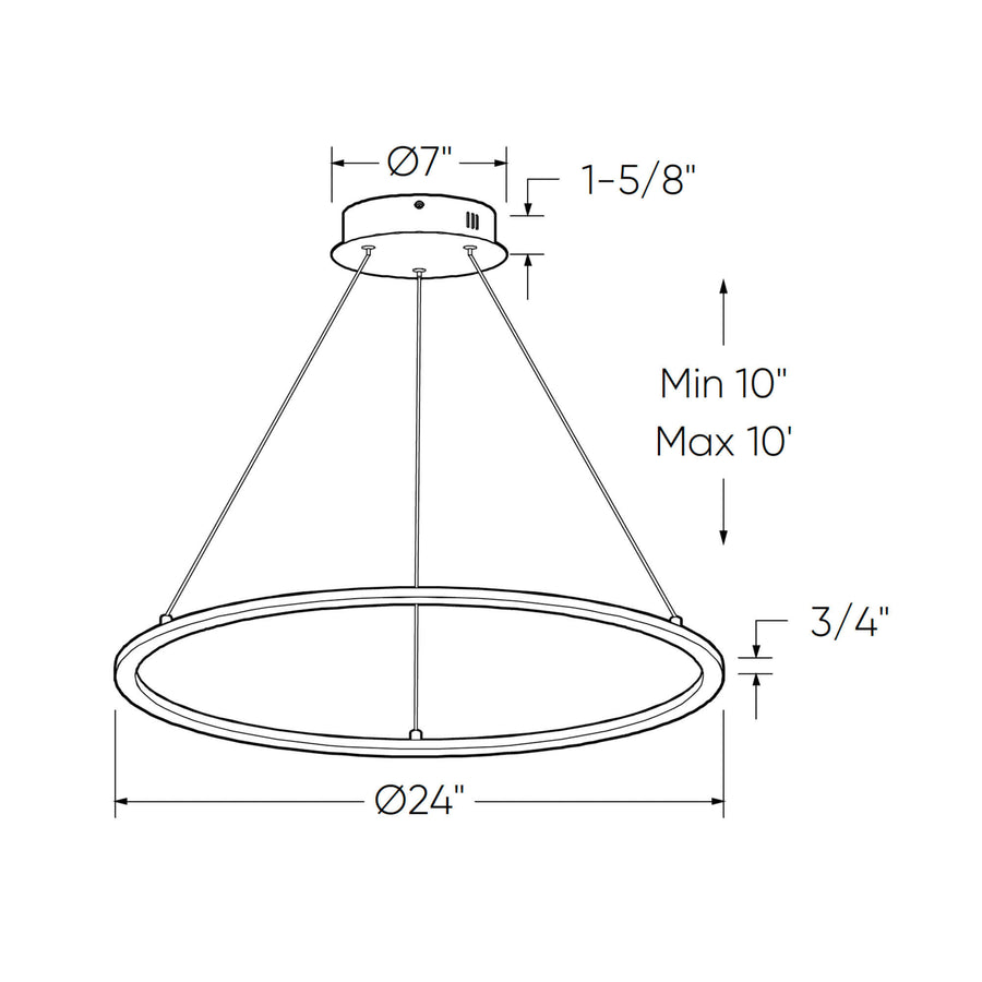 DALS Lighting - 24in Circle pendant, 5CCT - SKU RGPD24-CC-WH
