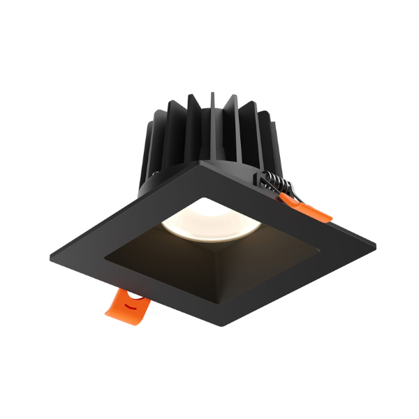 DALS Lighting - 4" Square Regressed Downlight, 5CCT & Dim-To-Warm - Black - SKU RGR4SQ-CDW-BK