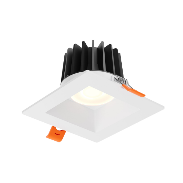 DALS Lighting - 4" Square Regressed Downlight, 5CCT & Dim-To-Warm - White - SKU RGR4SQ-CDW-WH
