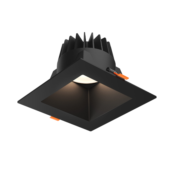 DALS Lighting - 6" Square Regressed Downlight, 5CCT & Dim-To-Warm - Black - SKU RGR6SQ-CDW-BK