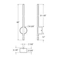 DALS Lighting - 48'' Indirect linear wall sconce - SKU RWS48-CC-BK