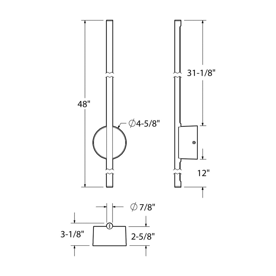 DALS Lighting - 48'' Indirect linear wall sconce - SKU RWS48-CC-BK