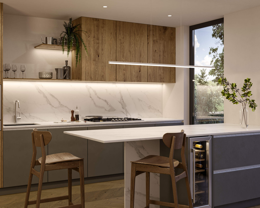 DALS Lighting - 60'' slim linear pendant, 5CCT - SKU SLPD60-CC-GD