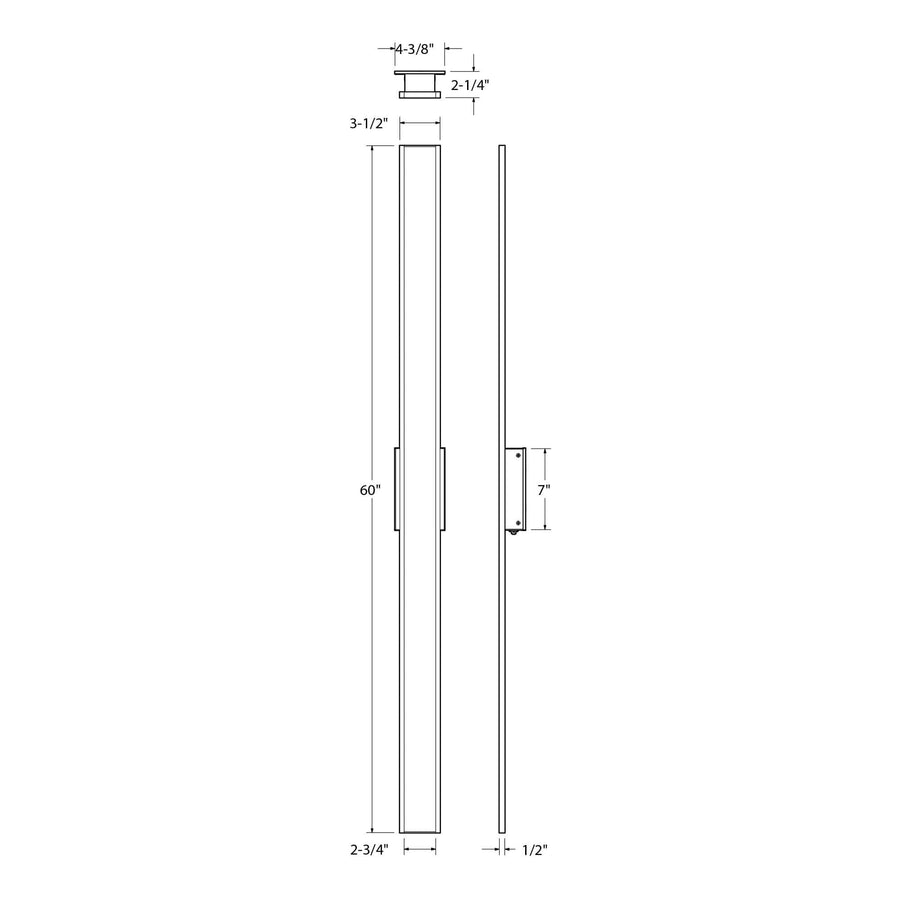 DALS Lighting - Slim decorative Outdoor modern wall sconce 5CCT - SKU SWS60-CC-BK
