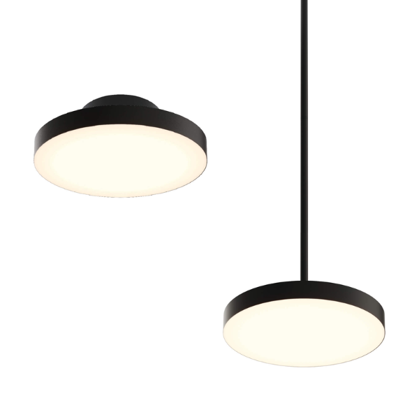 DALS Lighting - 12in trimless 2in1 with stems, 5CCT, 120-347v, 0-10v/Triac - Black - SKU TLPF12-CC-UNV-BK