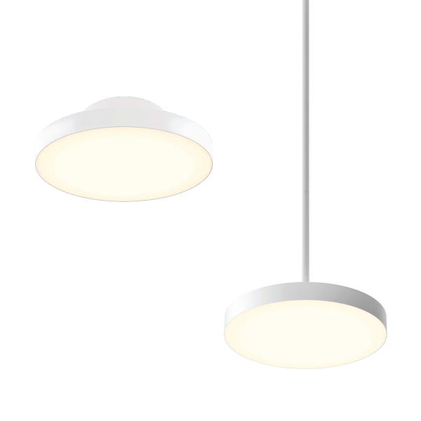 DALS Lighting - 12in trimless 2in1 with stems, 5CCT, 120-347v, 0-10v/Triac - White - SKU TLPF12-CC-UNV-WH