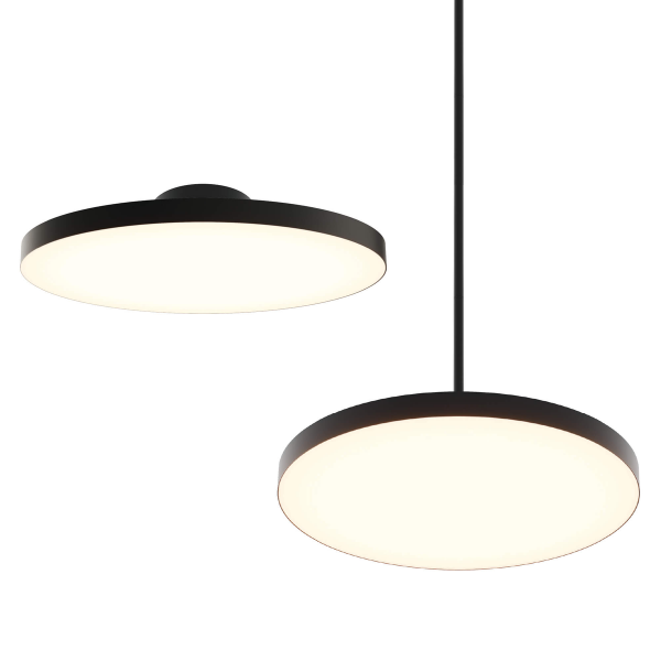 DALS Lighting - 21in trimless 2in1 with stems, 5CCT, 120-347v, 0-10v/Triac - Black - SKU TLPF21-CC-UNV-BK