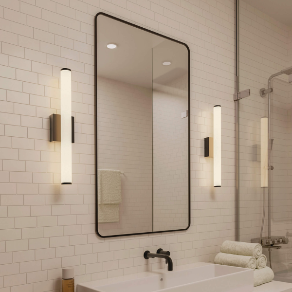 DALS Lighting - 46in round vanity light, 5CCT - Black - SKU VAN002-CC-46BK