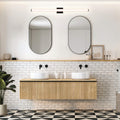 DALS Lighting - 46in round vanity light, 5CCT - Black - SKU VAN002-CC-46BK