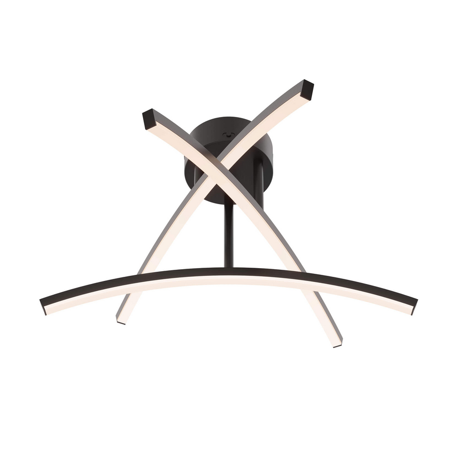 DALS Lighting - 3 Curved Branch Flush Mount - SKU W3FM-CC-BK