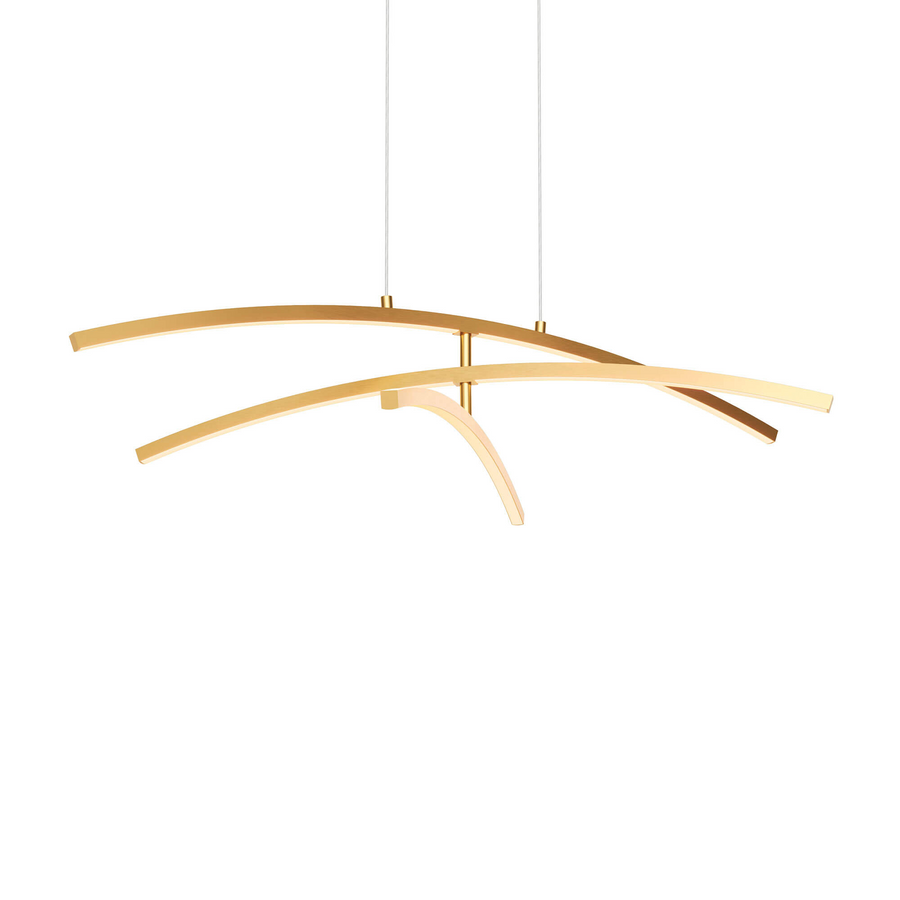 DALS Lighting - 3 Curved Branch Pendant - SKU W3PD36-CC-GD
