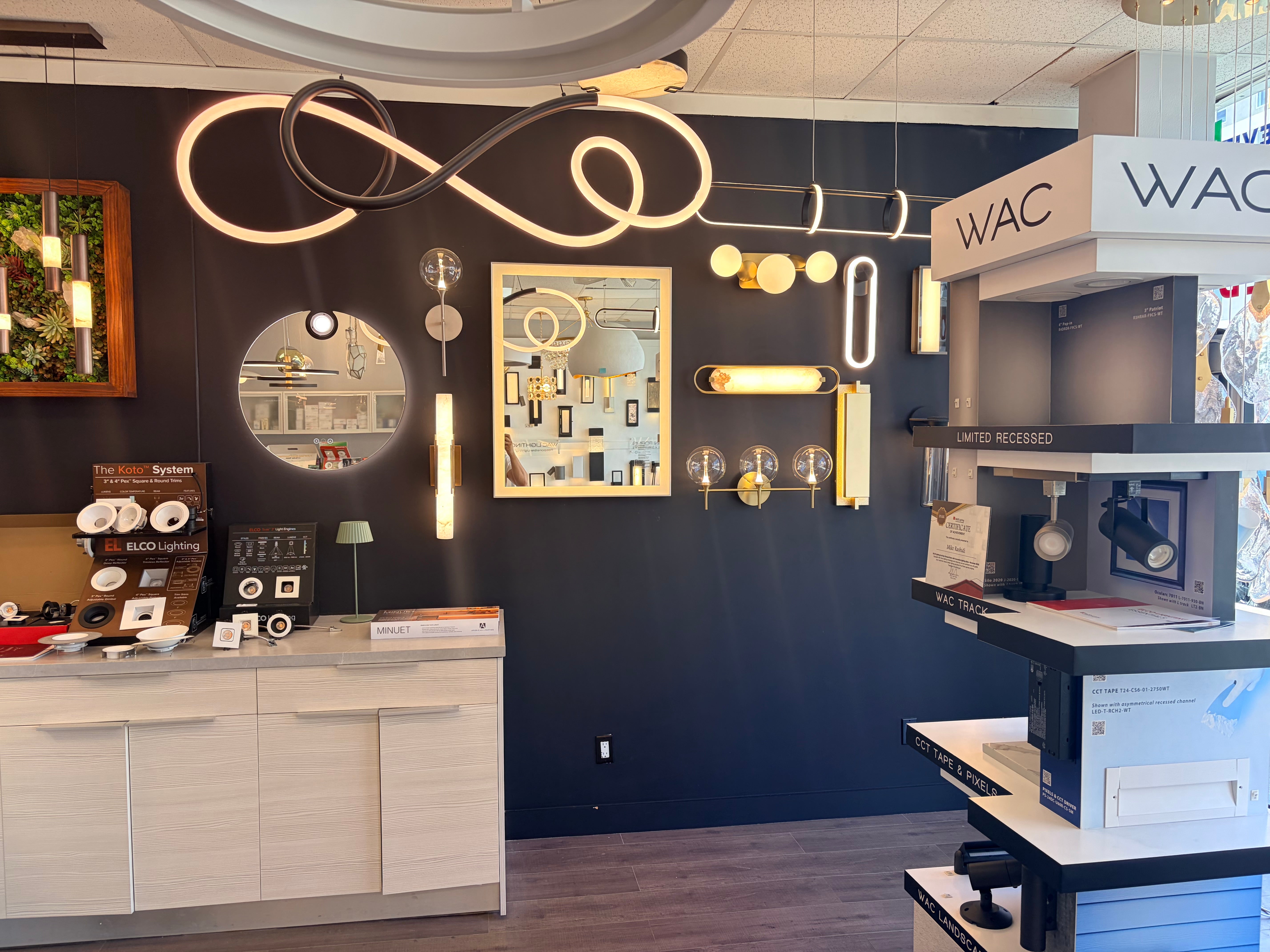 Wilshire LED Lighting showroom lighting display in Los Angeles 1